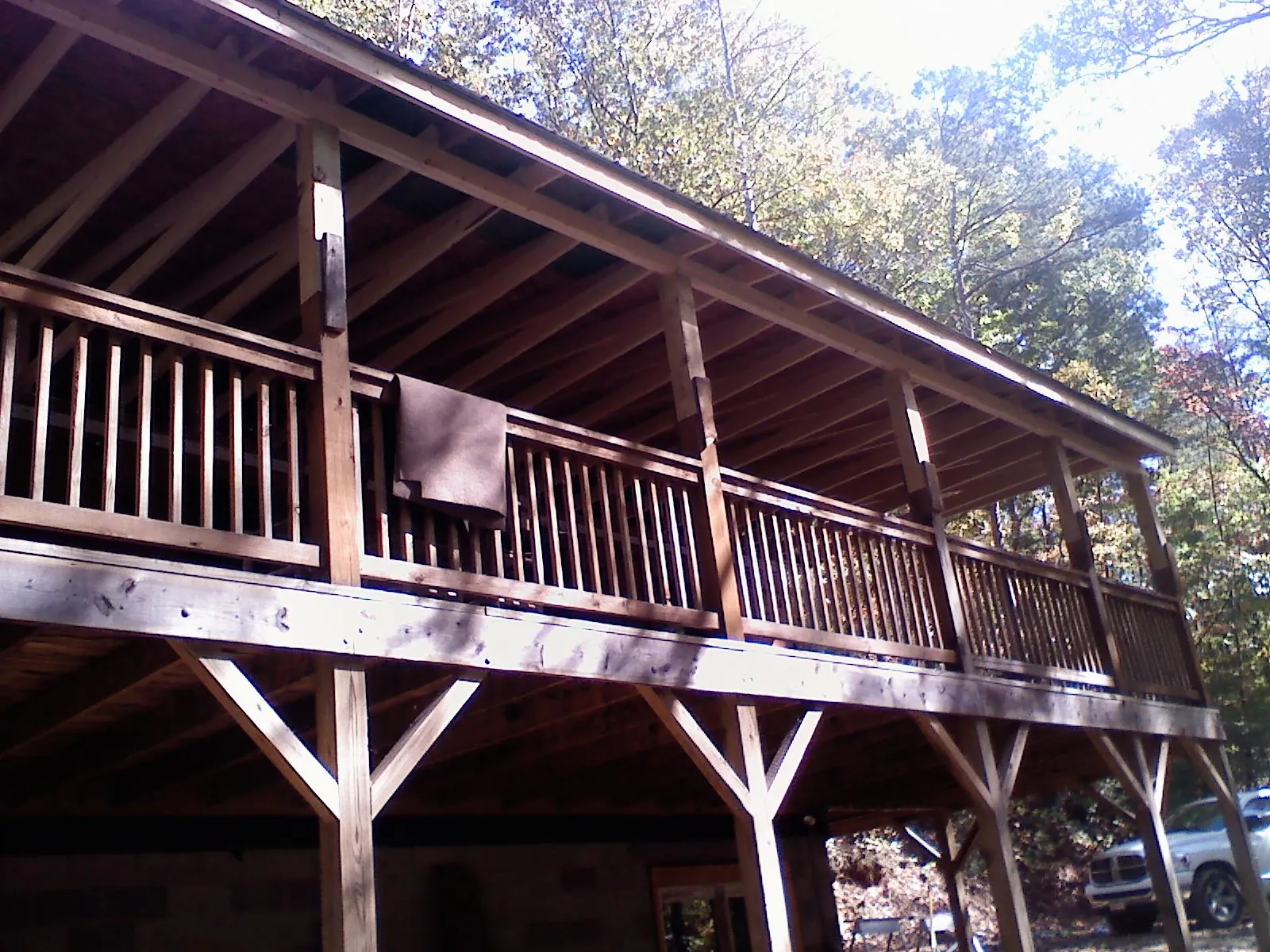 Timber framing under a new elevated porch and deck — Roof Leak Repair in Chesterhill by Roofing Brothers